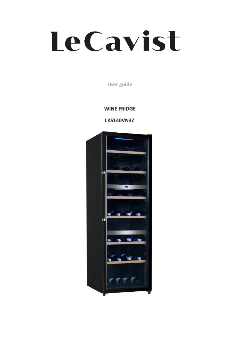 Page 1 de la notice Manuel utilisateur LeCavist LKS140VN3Z