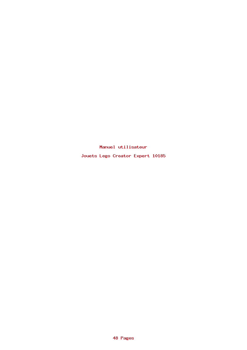 Page 1 de la notice Manuel utilisateur Lego Creator Expert 10185