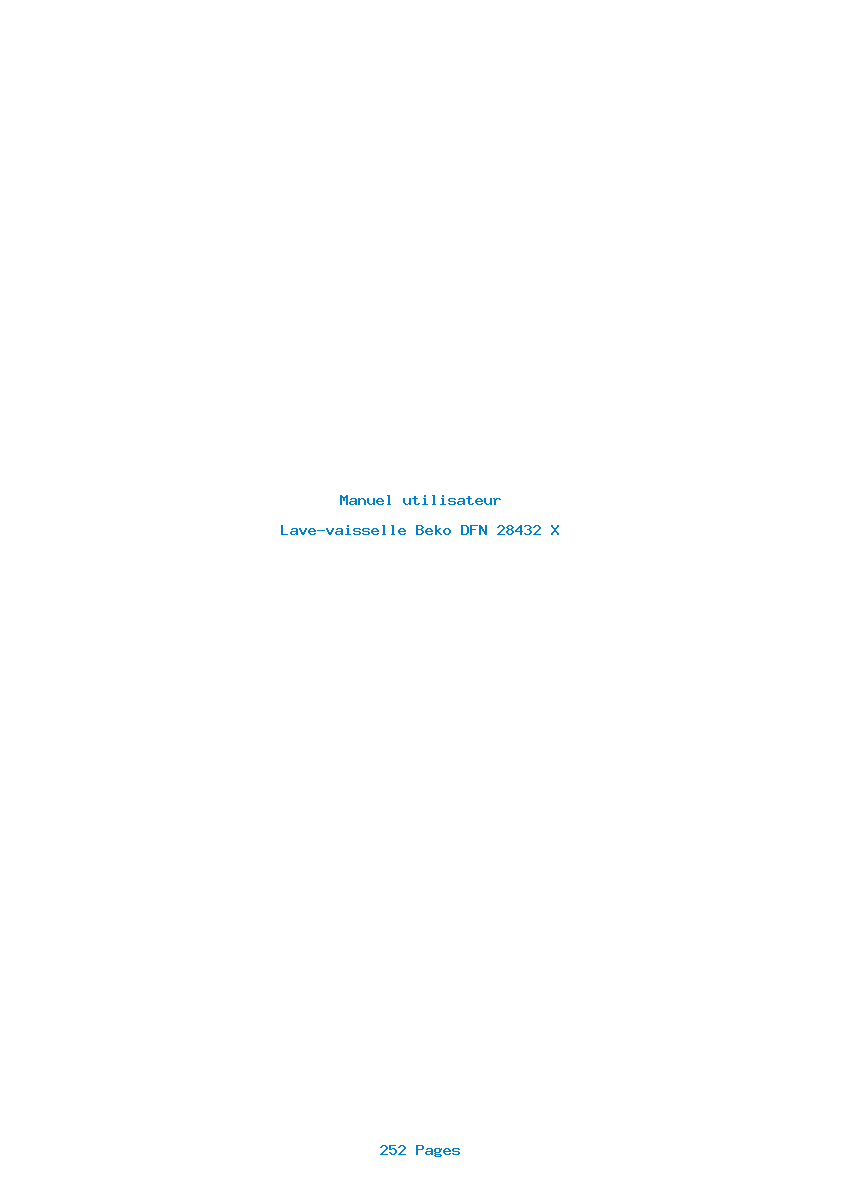 Page 1 de la notice Manuel utilisateur Beko DFN 28432 X