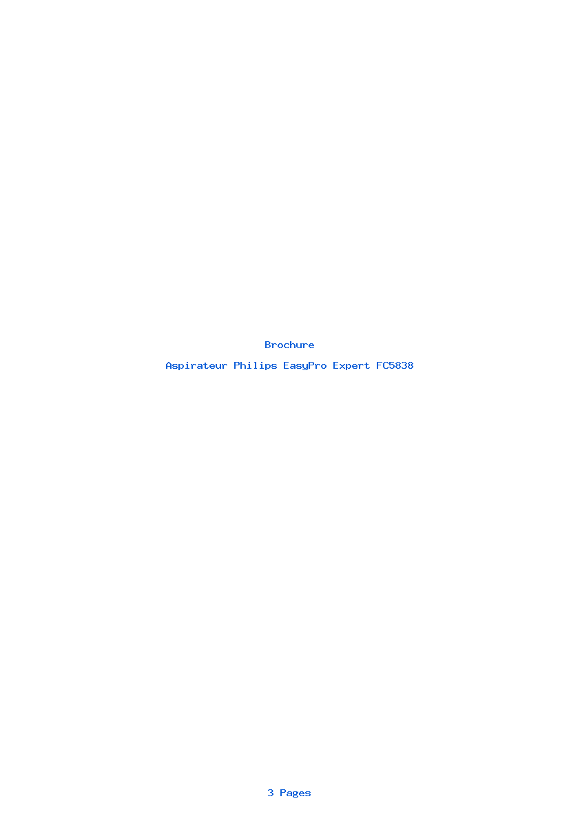 Page 1 de la notice Brochure Philips EasyPro Expert FC5838