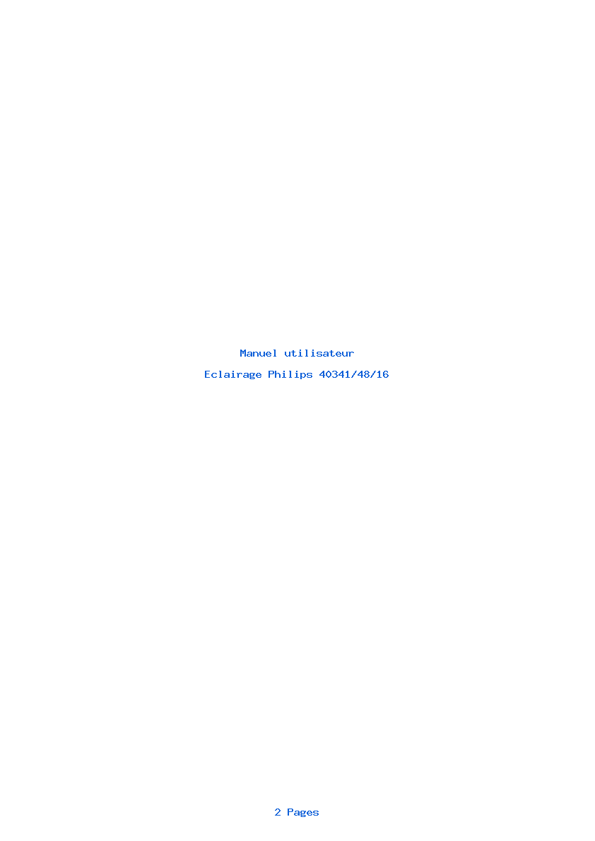 Page 1 de la notice Manuel utilisateur Philips 40341/48/16