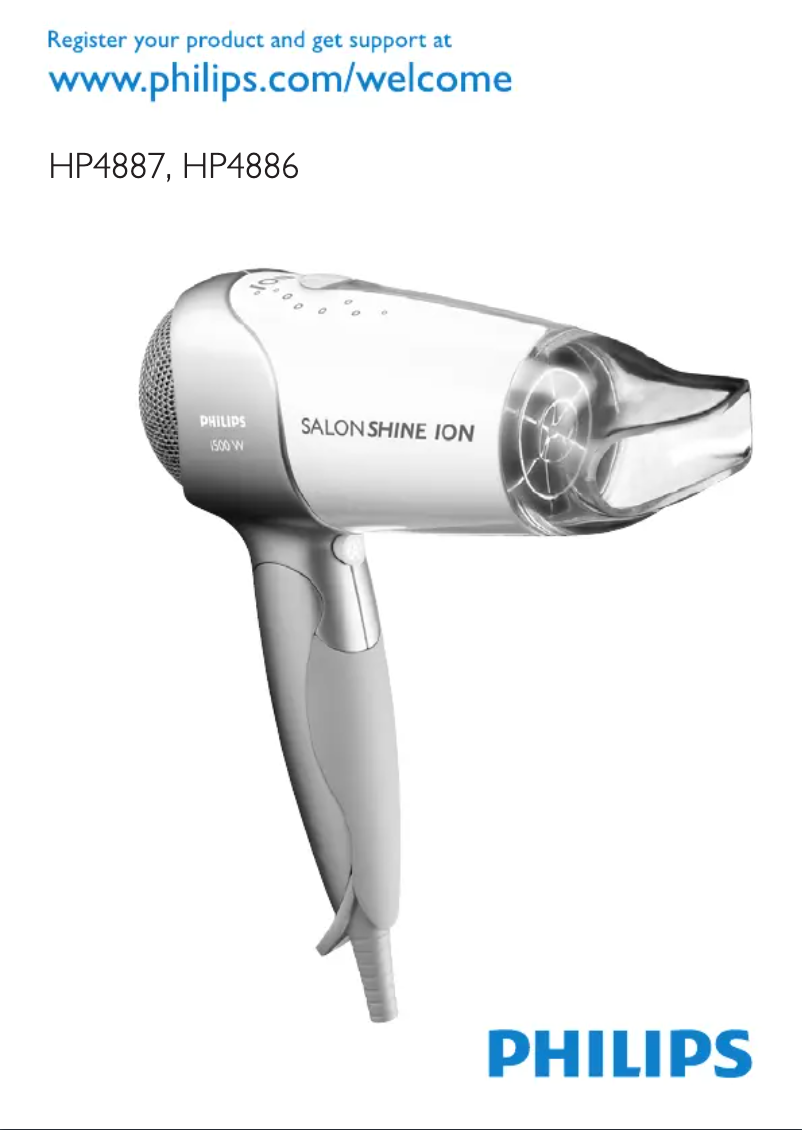 Página 1 del manual Manual de usuario Philips SalonShine Ion HP4886