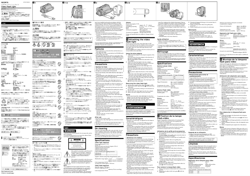 Page n°1 - Manuel utilisateur Sony HVL-F5DF