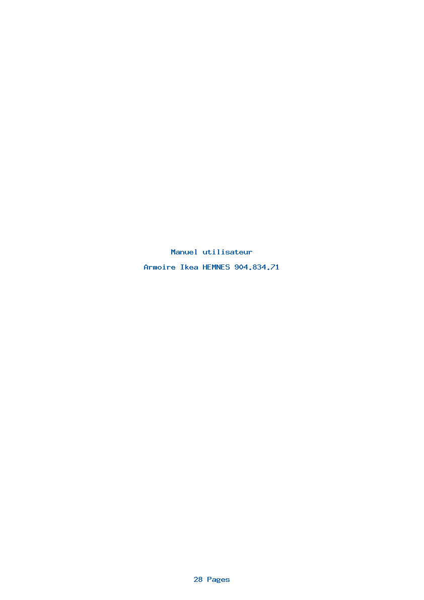 Page 1 de la notice Manuel utilisateur Ikea HEMNES 904.834.71