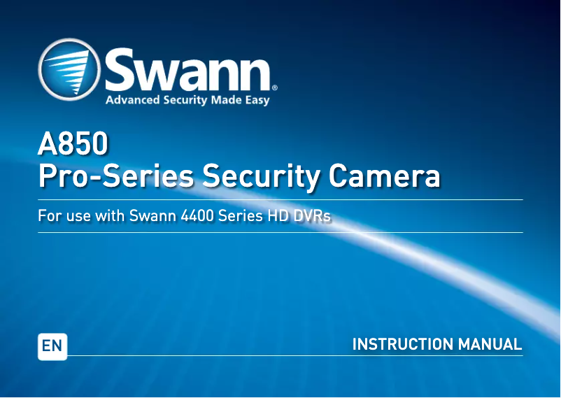 Page 1 de la notice Manuel utilisateur Swann SRPRO-A850WB2-UK