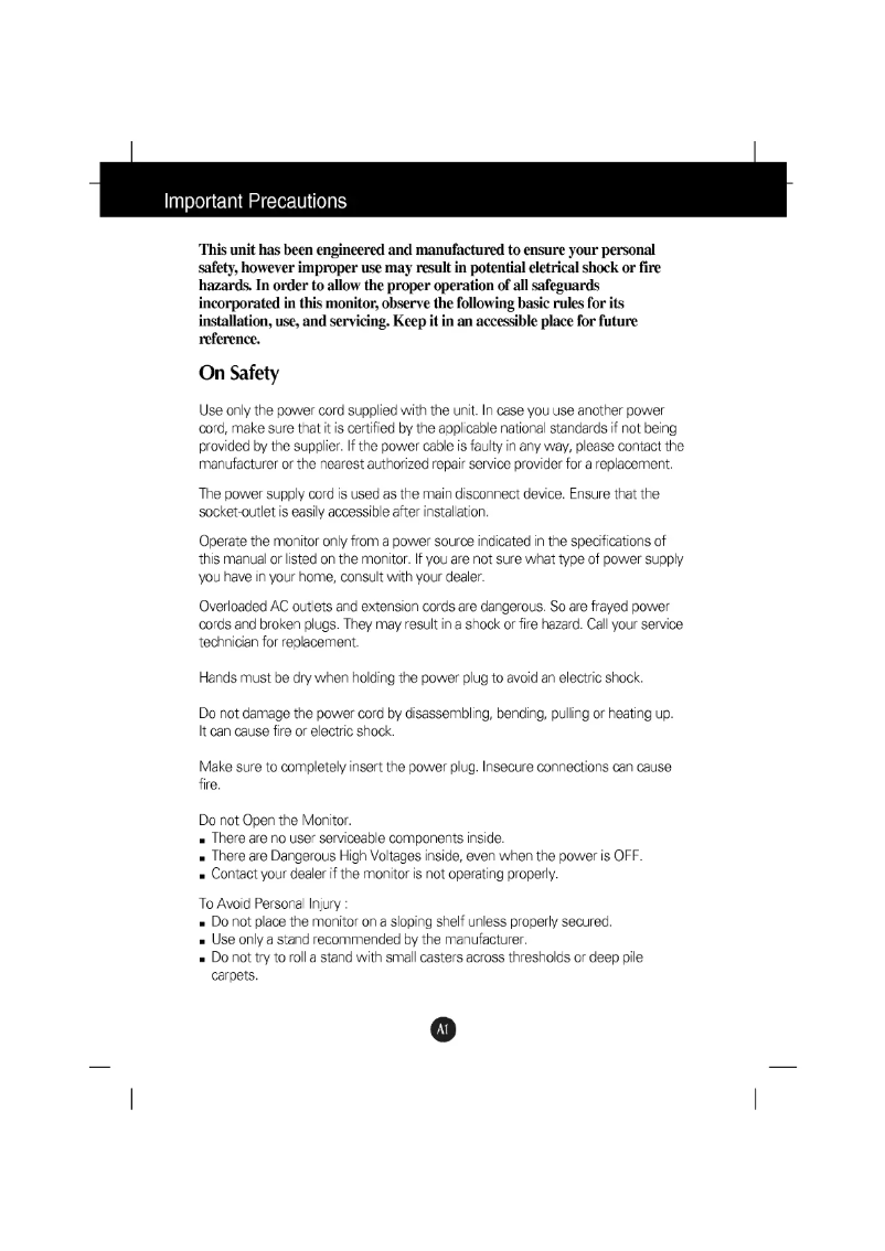 Page 1 de la notice Manuel utilisateur LG 702S