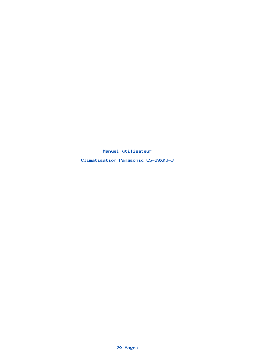 Image de la première page du manuel de l'appareil CS-U9XKD-3