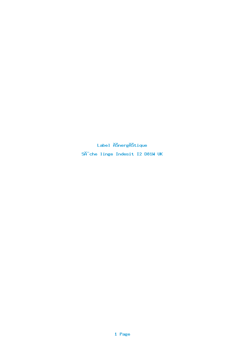 Image de la première page du manuel de l'appareil I2 D81W UK