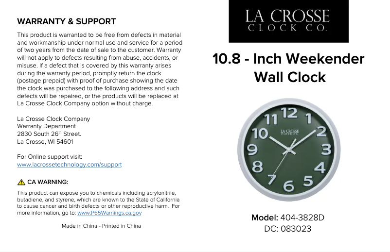 Página 1 del manual Manual de usuario La Crosse Technology 404-3828D