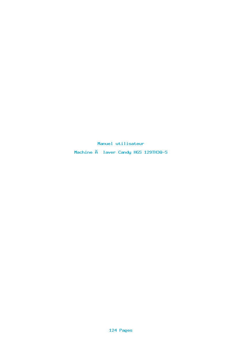 Page 1 de la notice Manuel utilisateur Candy HGS 129TH3Q-S