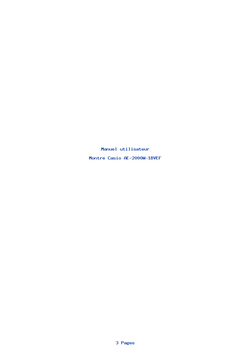 Page 1 de la notice Manuel utilisateur Casio AE-2000W-1BVEF