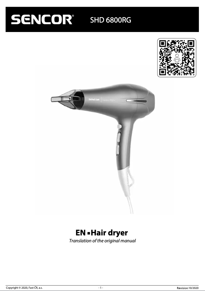 Page 1 de la notice Manuel utilisateur Sencor SHD 6800RG