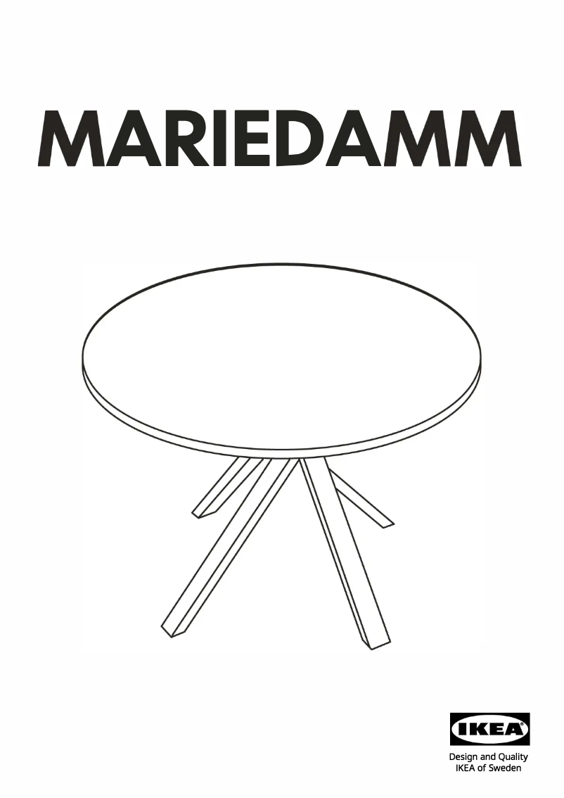 Page 1 de la notice Manuel utilisateur Ikea MARIEDAMM 105.159.42