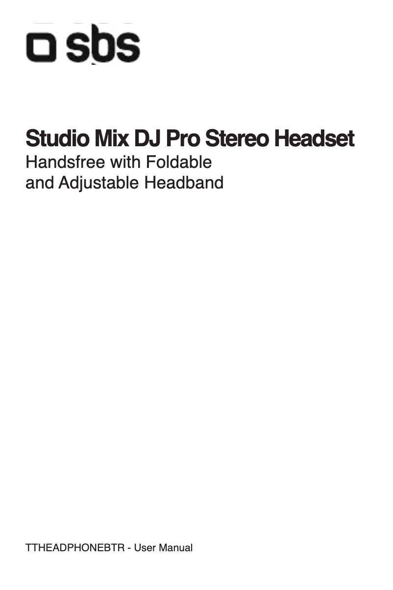Page 1 of the manual User Manual SBS Studio Mix DJ Pro