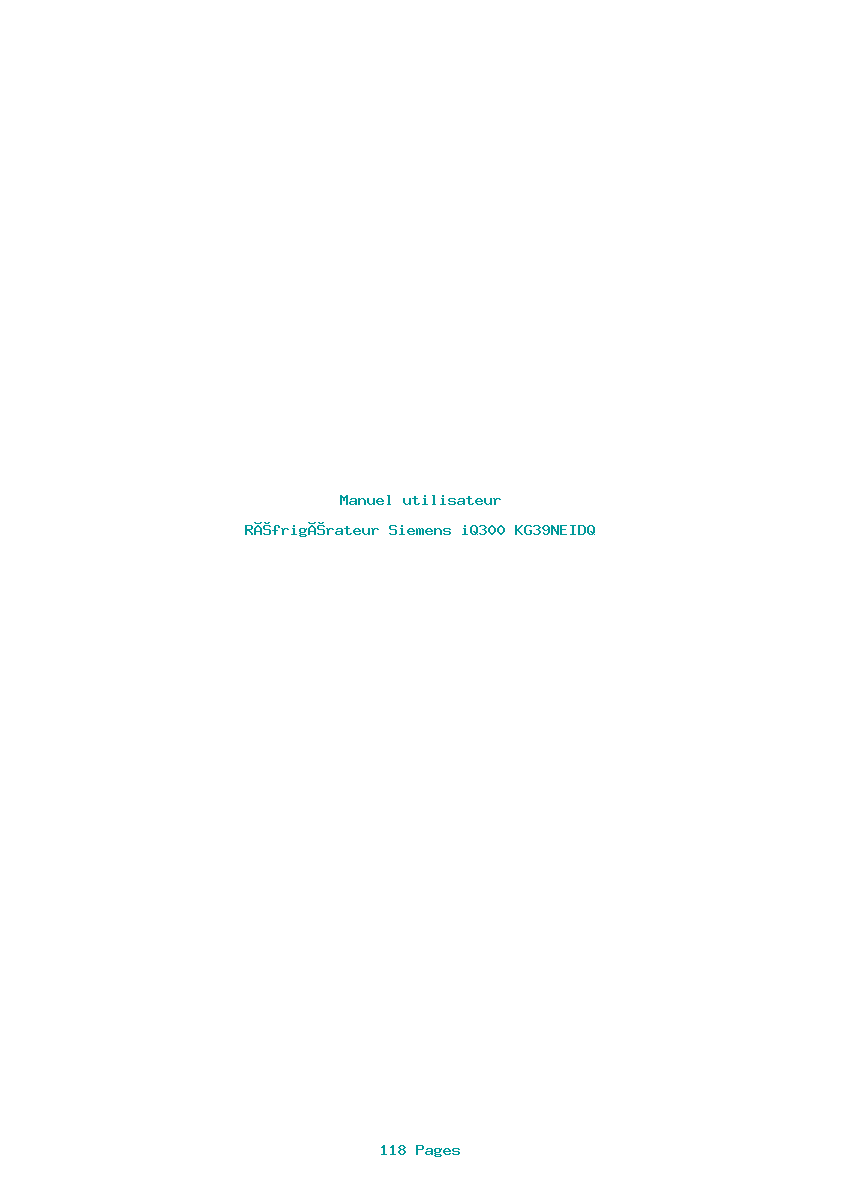 Page 1 de la notice Manuel utilisateur Siemens iQ300 KG39NEIDQ