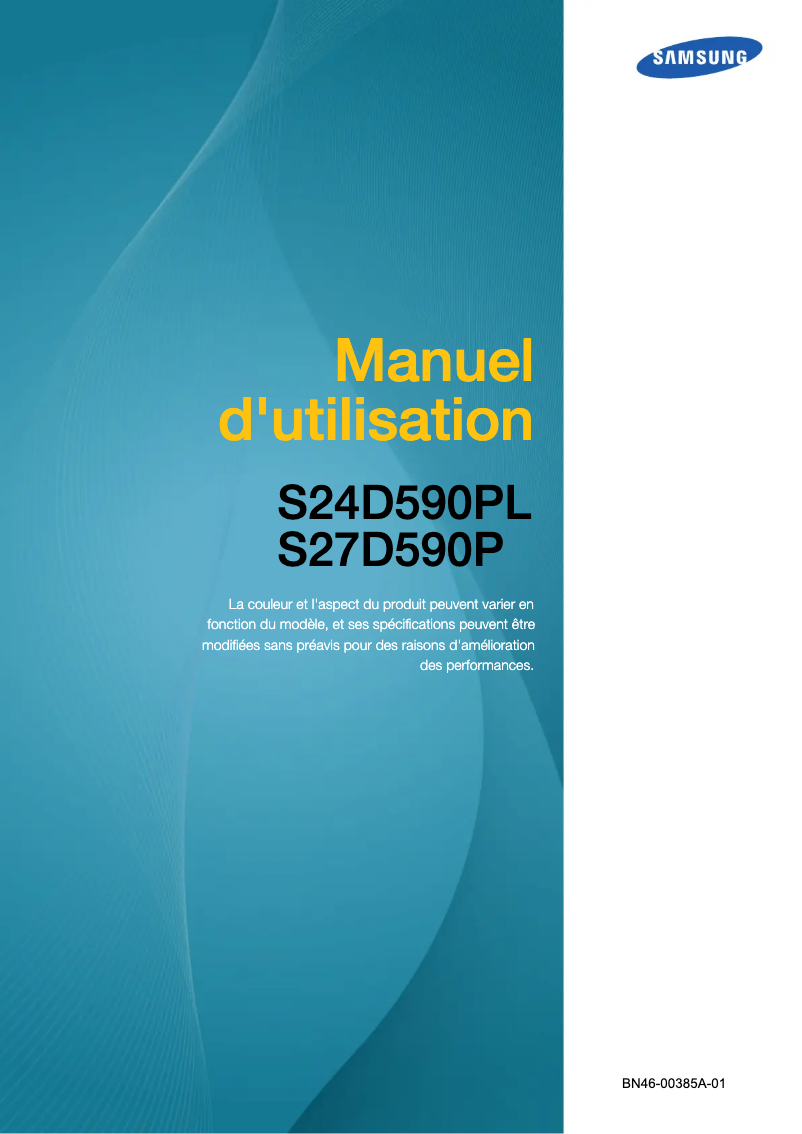 Page 1 de la notice Manuel utilisateur Samsung S27D590C