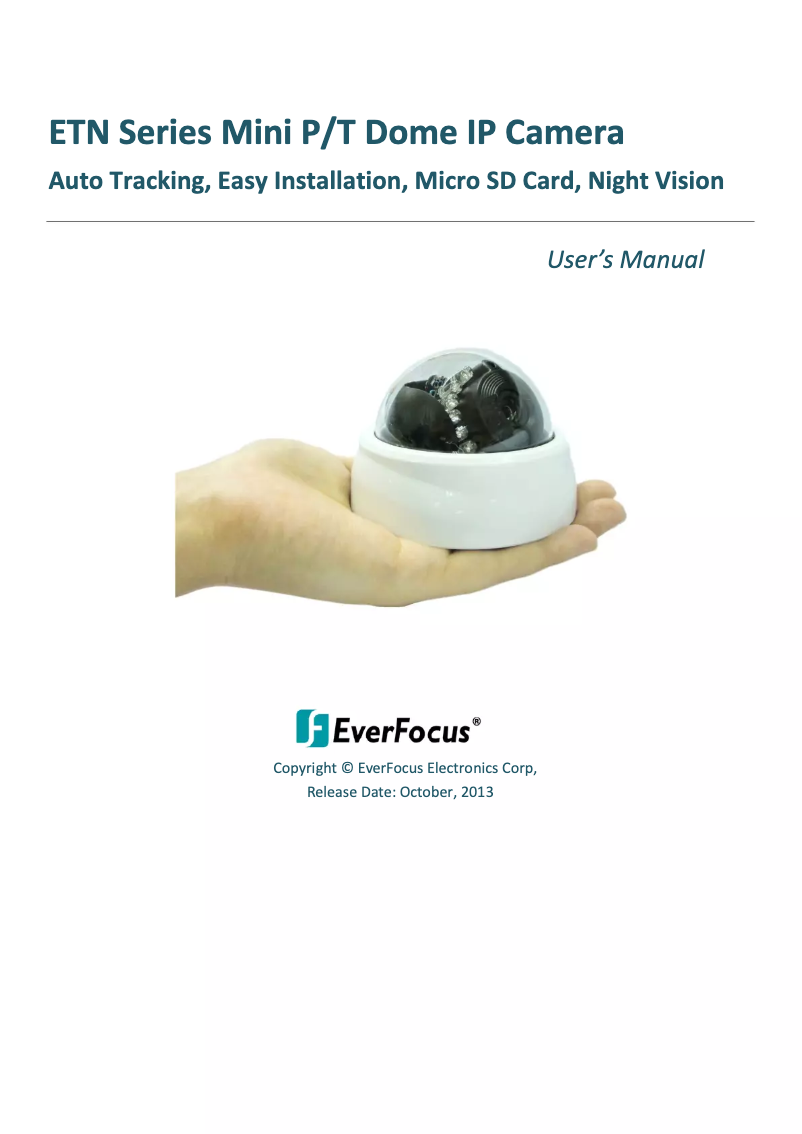 Page 1 de la notice Manuel utilisateur EverFocus ETN2260