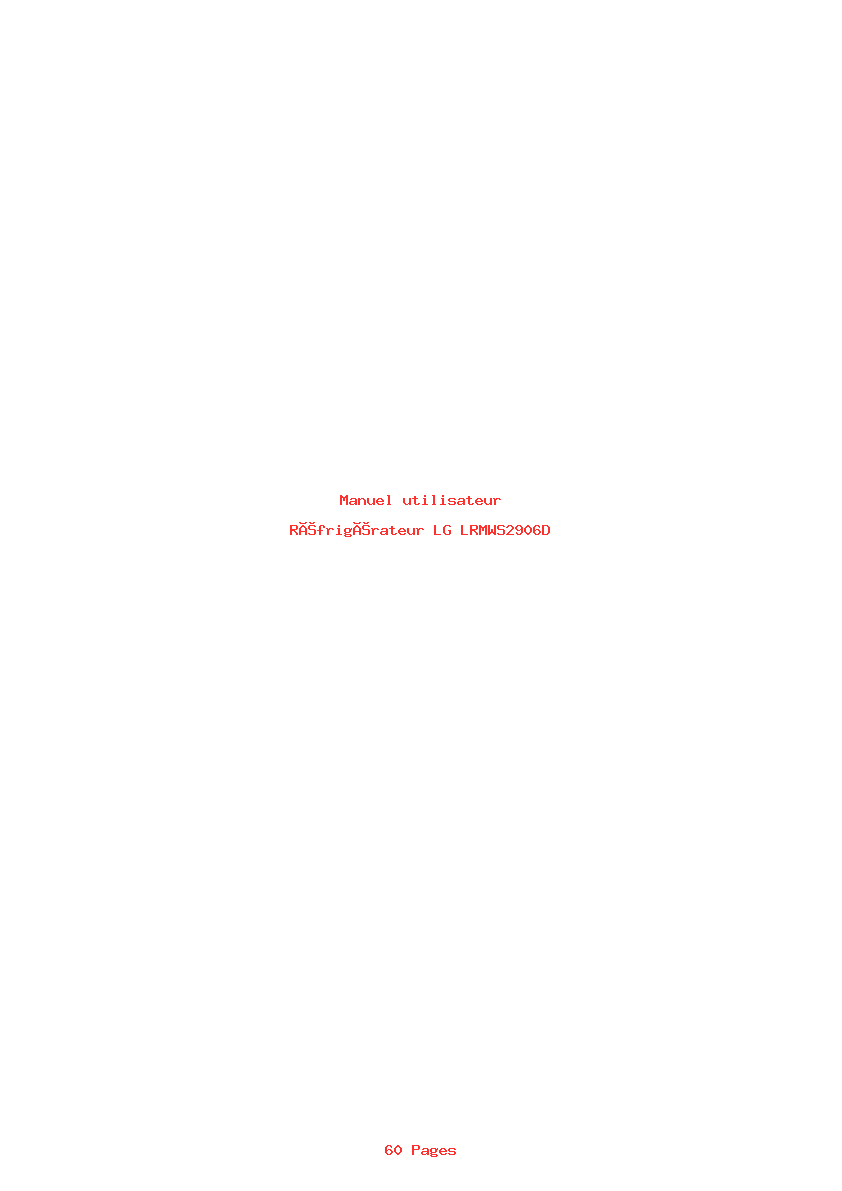 Page 1 de la notice Manuel utilisateur LG LRMWS2906D