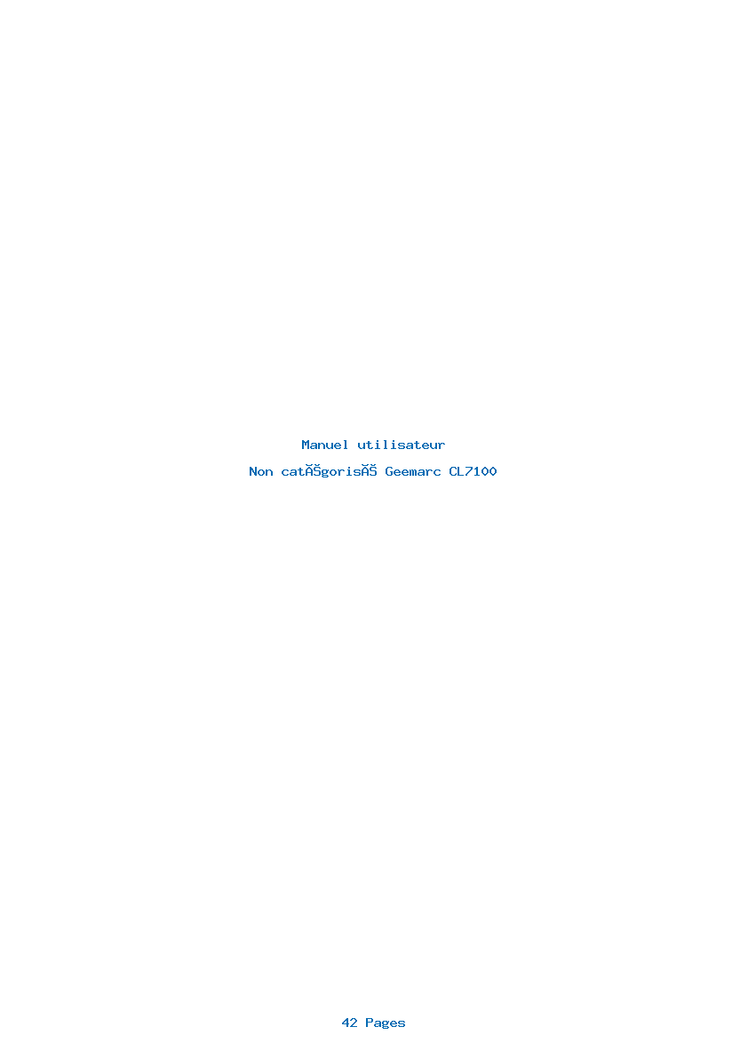 Page 1 de la notice Manuel utilisateur Geemarc CL7100