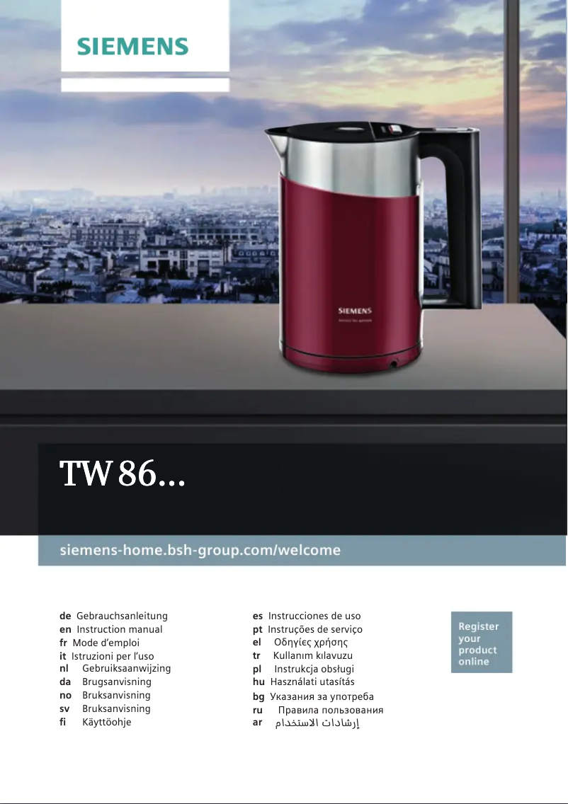 Page 1 de la notice Manuel utilisateur Siemens Sensor for Senses TW86103P