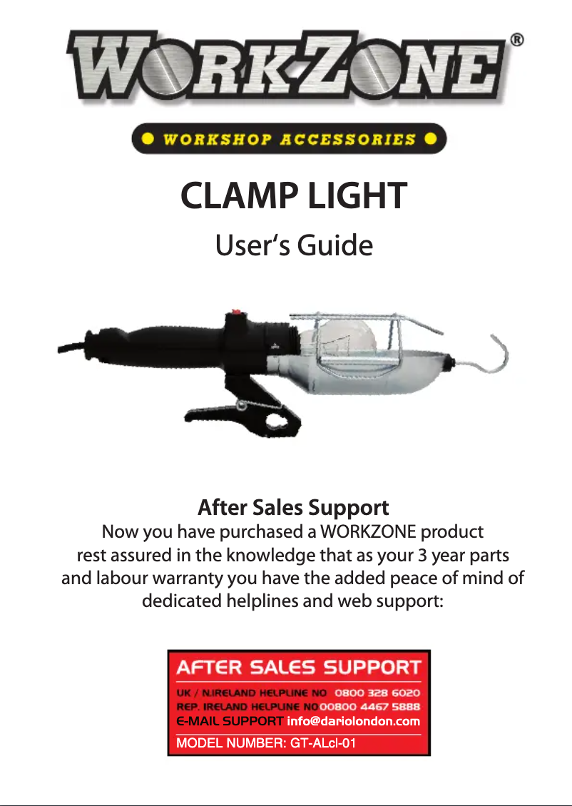 Page 1 de la notice Manuel utilisateur Workzone GT-ALcI-01