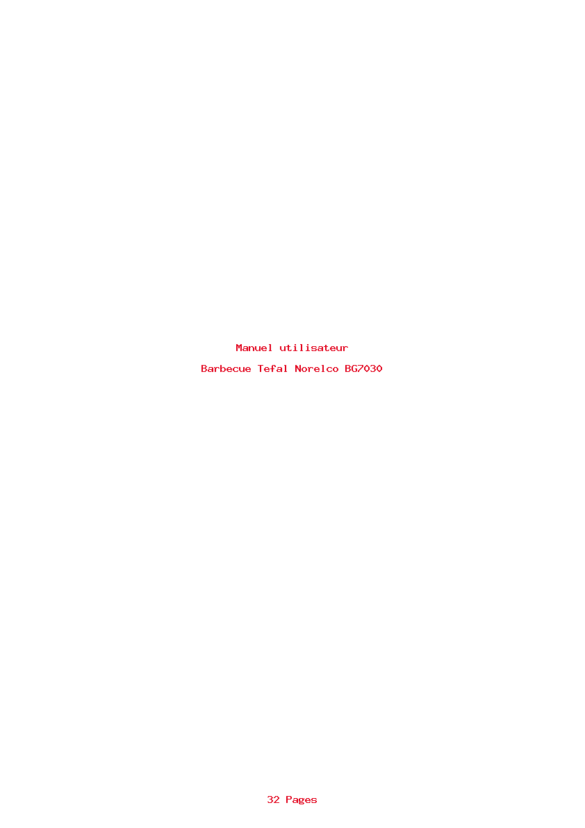 Page 1 de la notice Manuel utilisateur Tefal Norelco BG7030