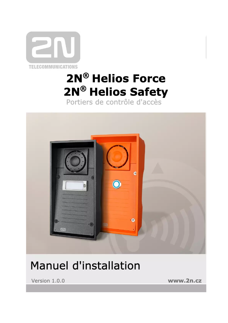 Page 1 of the manual User Manual 2N Telecommunications Helios Force