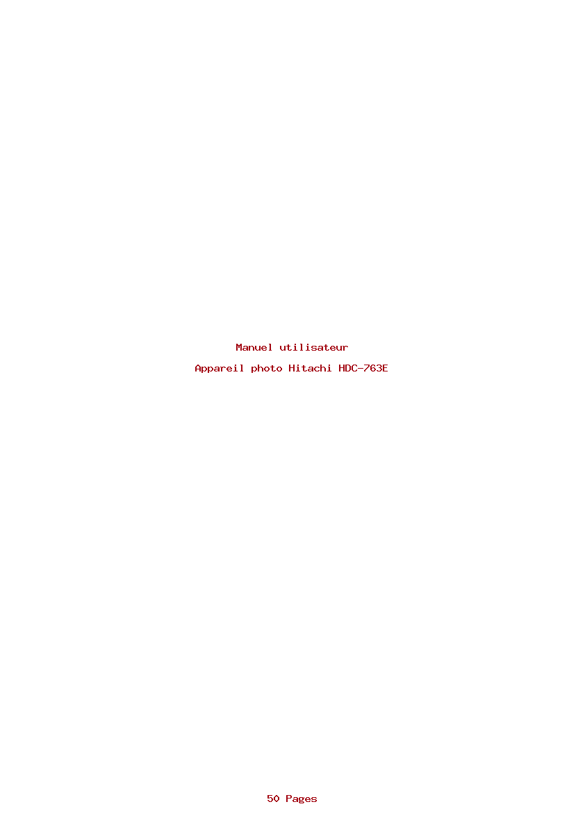 Page 1 de la notice Manuel utilisateur Hitachi HDC-763E