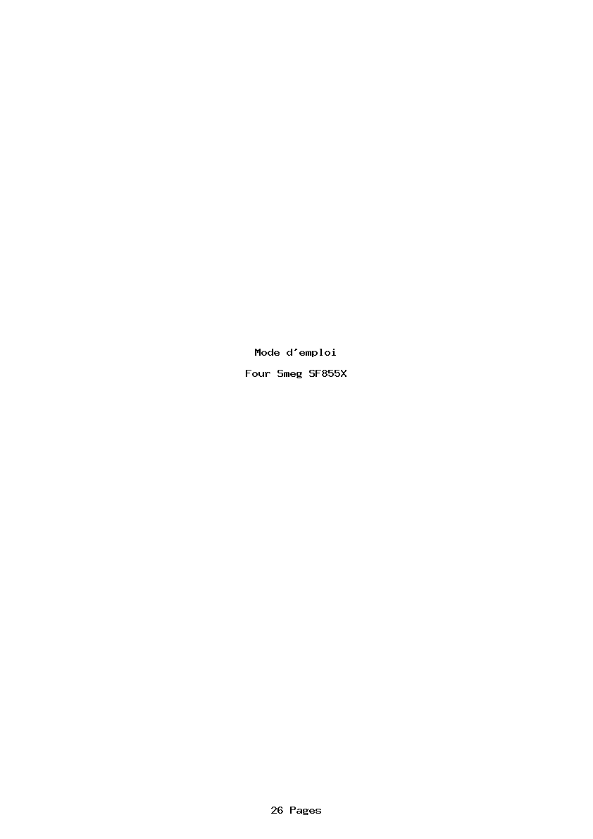 Page 1 de la notice Mode d'emploi Smeg SF855X