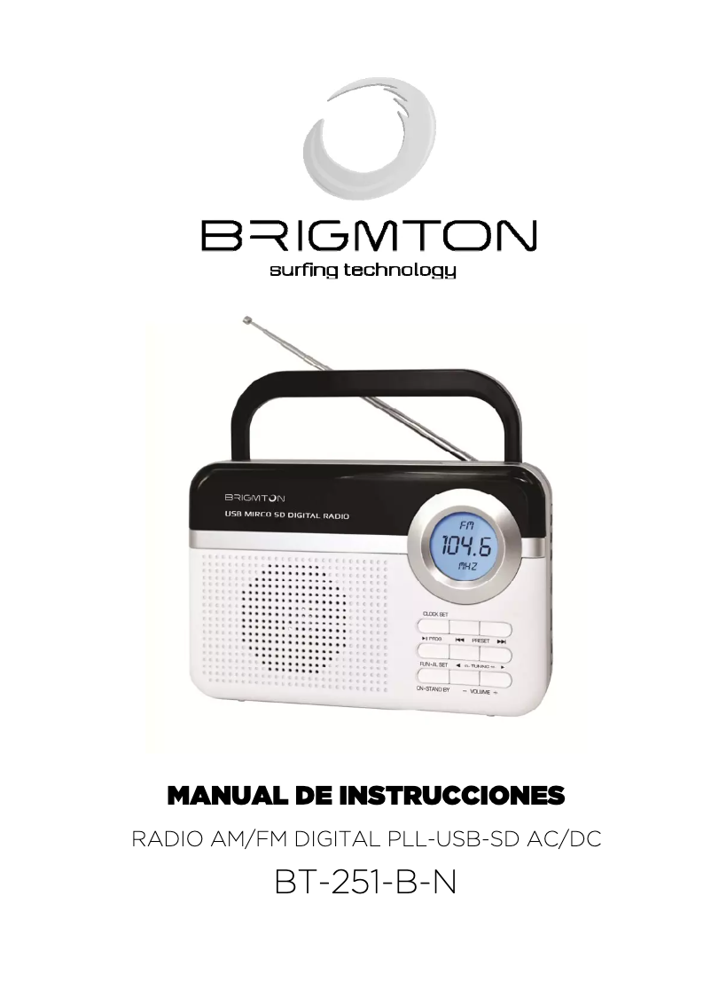 Page 1 de la notice Manuel utilisateur Brigmton BT-251