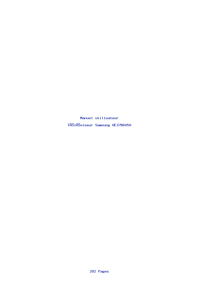 Page 1 de la notice Manuel utilisateur Samsung UE37B6050