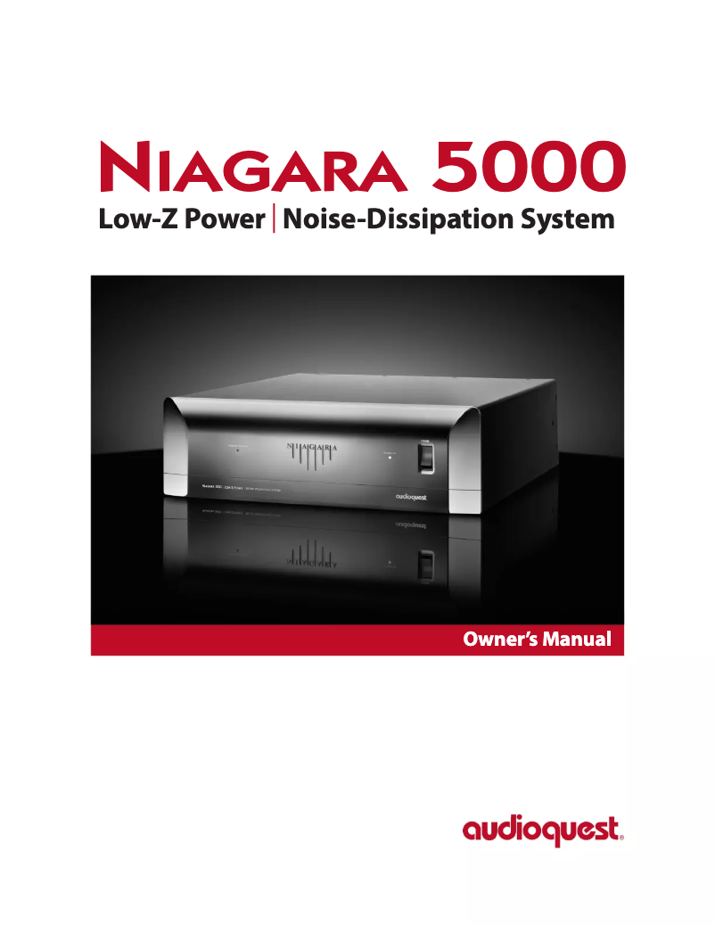 Page 1 of the manual User Manual AudioQuest Niagara 5000