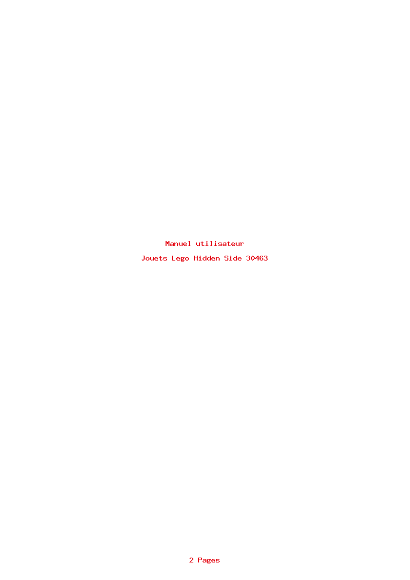 Page 1 de la notice Manuel utilisateur Lego Hidden Side 30463