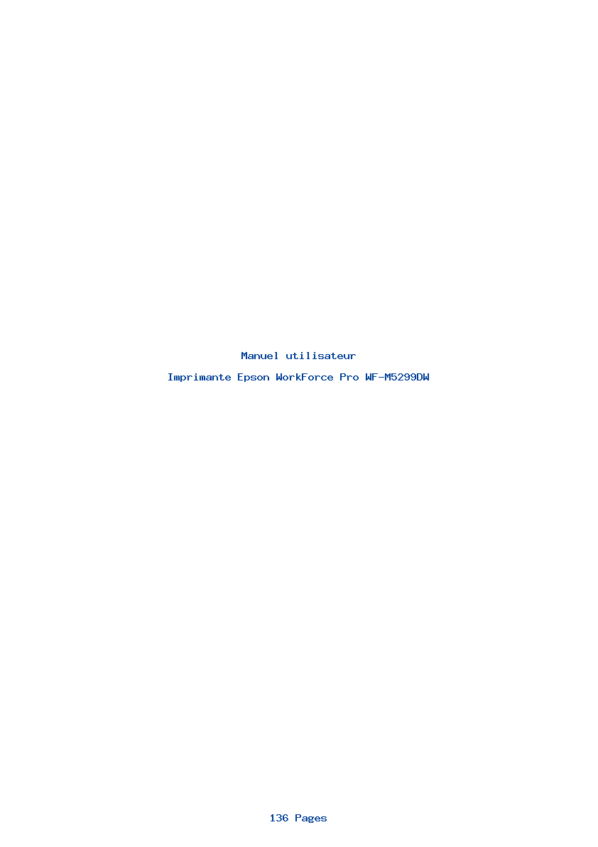 Page 1 de la notice Manuel utilisateur Epson WorkForce Pro WF-M5299DW