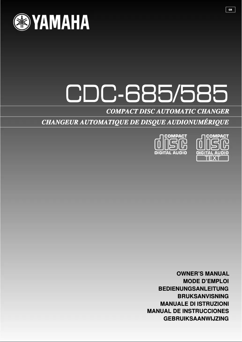 Page 1 of the manual User Manual Yamaha CDC-585