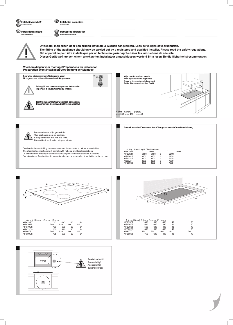 Page 1 de la notice Guide d'installation Etna KIS670ZT