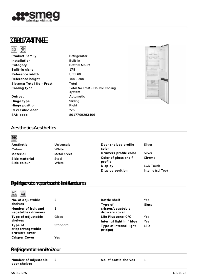 Página 1 del manual Folleto Smeg C8174TNE