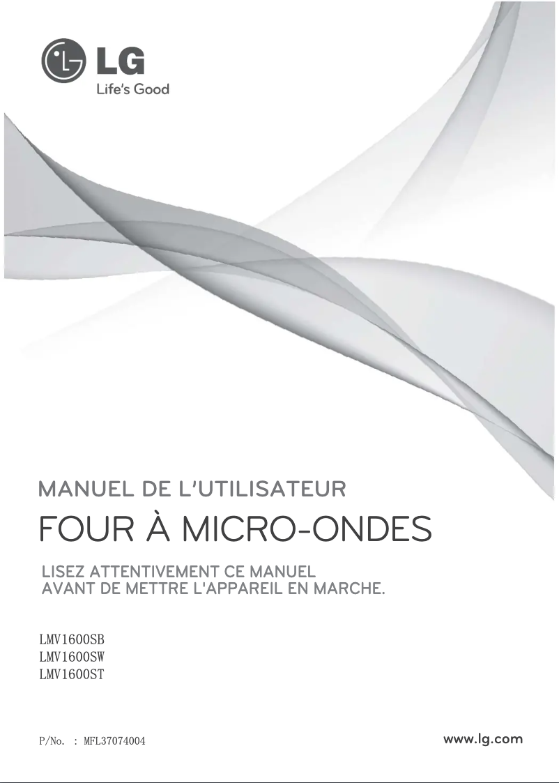 Page 1 de la notice Manuel utilisateur LG LMV1600SW