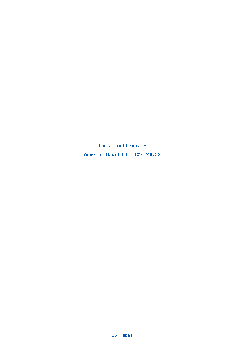 Page 1 de la notice Manuel utilisateur Ikea BILLY 105.246.30