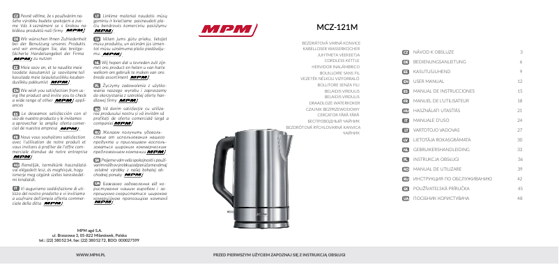 Page 1 de la notice Manuel utilisateur MPM MCZ-121M