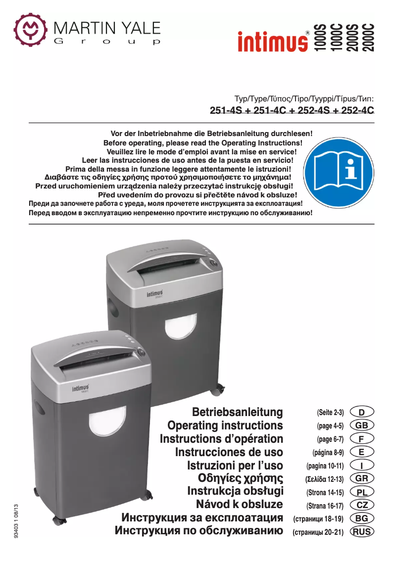 Página 1 del manual Manual de usuario Intimus 2000 S