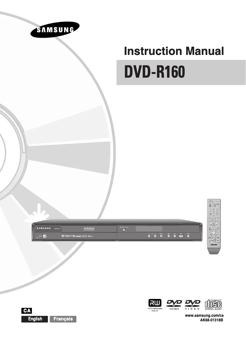 Página 1 del manual Manual de usuario Samsung DVD-R160