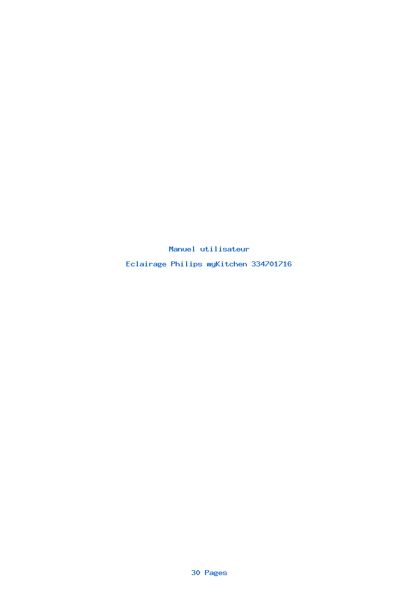 Page 1 de la notice Manuel utilisateur Philips myKitchen 334701716