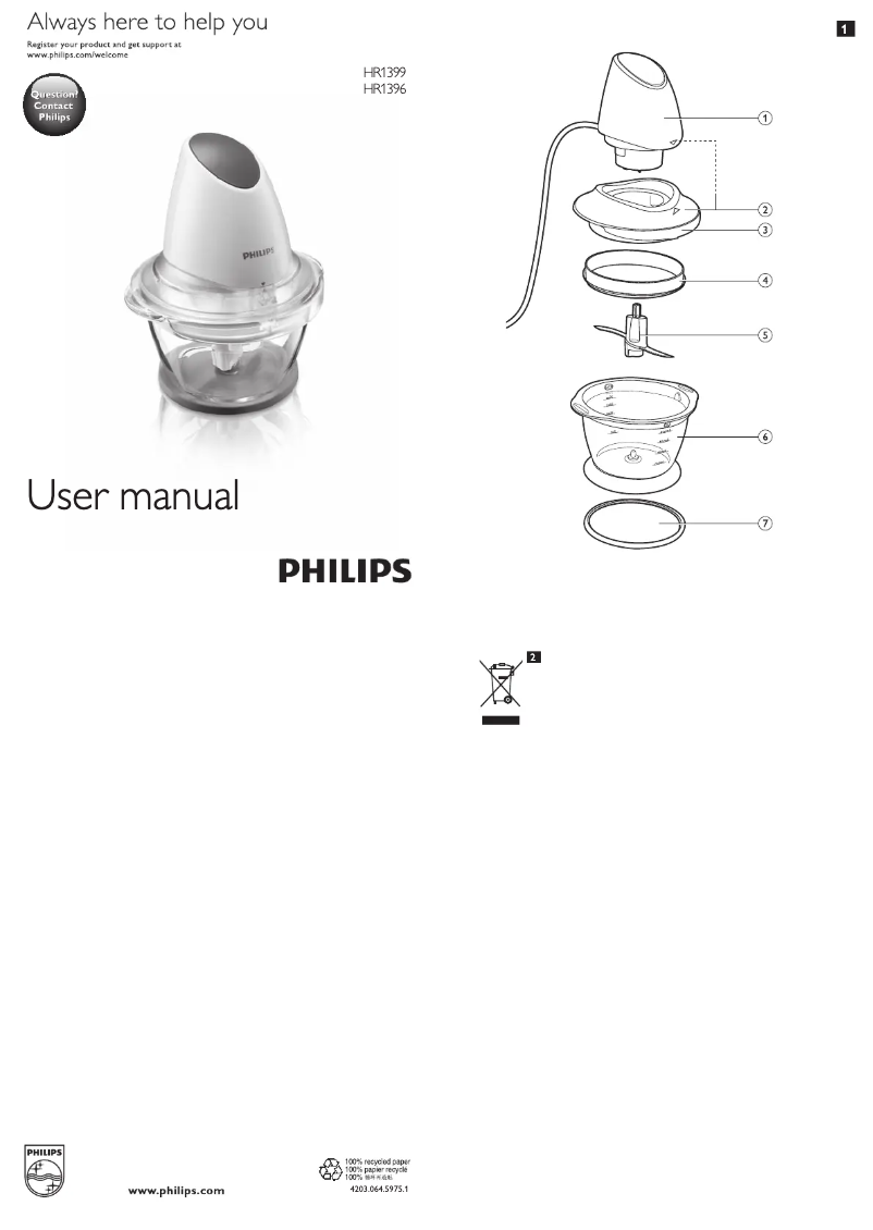 Página 1 del manual Manual de usuario Philips HR3928
