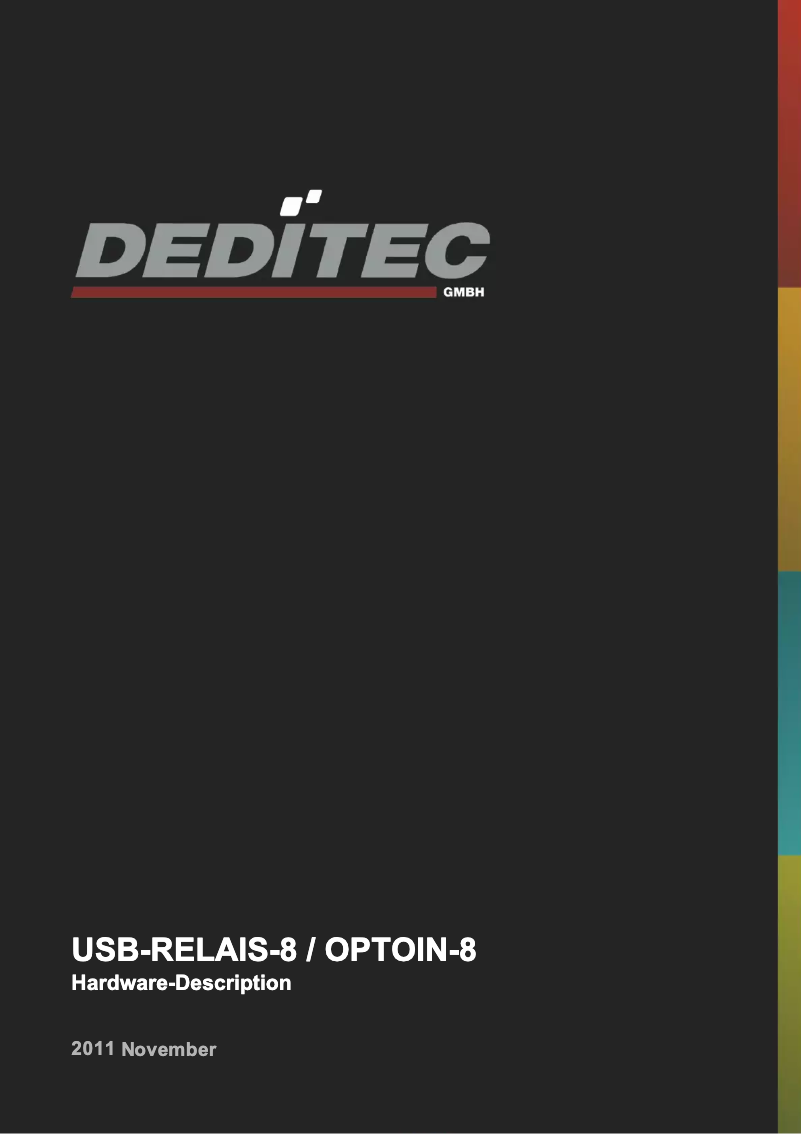 Page 1 de la notice Manuel utilisateur Deditec USB-RELAIS-8
