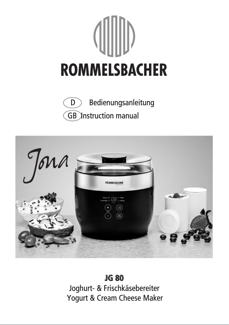 Page 1 of the manual User Manual Rommelsbacher JG 80