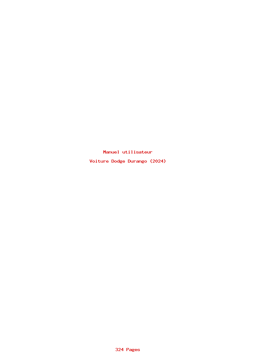 Page 1 de la notice Manuel utilisateur Dodge Durango (2024)