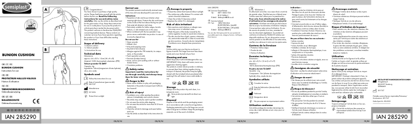 Page 1 de la notice Manuel utilisateur Sensiplast IAN 285290