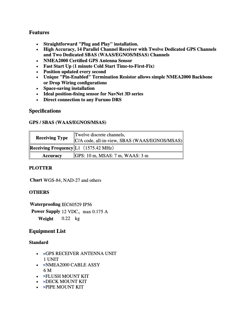 Page 1 de la notice Manuel utilisateur Furuno GP-330B