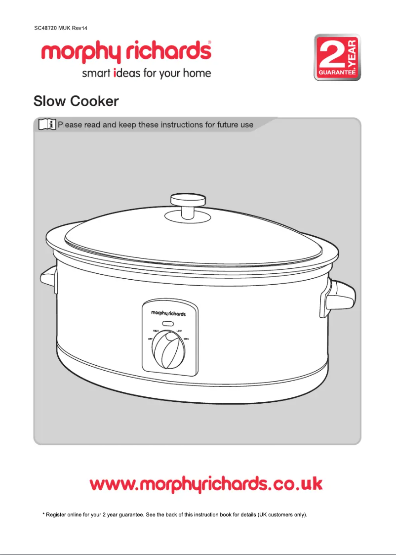 Page 1 de la notice Manuel utilisateur Morphy Richards 460017